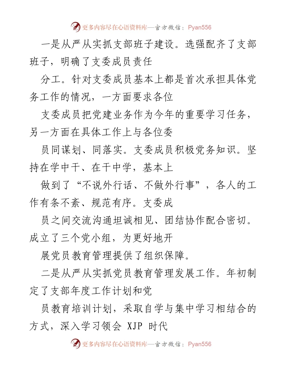 [述职报告] 法院党支部 - 202X年法院党支部书记述职报告.docx_第2页