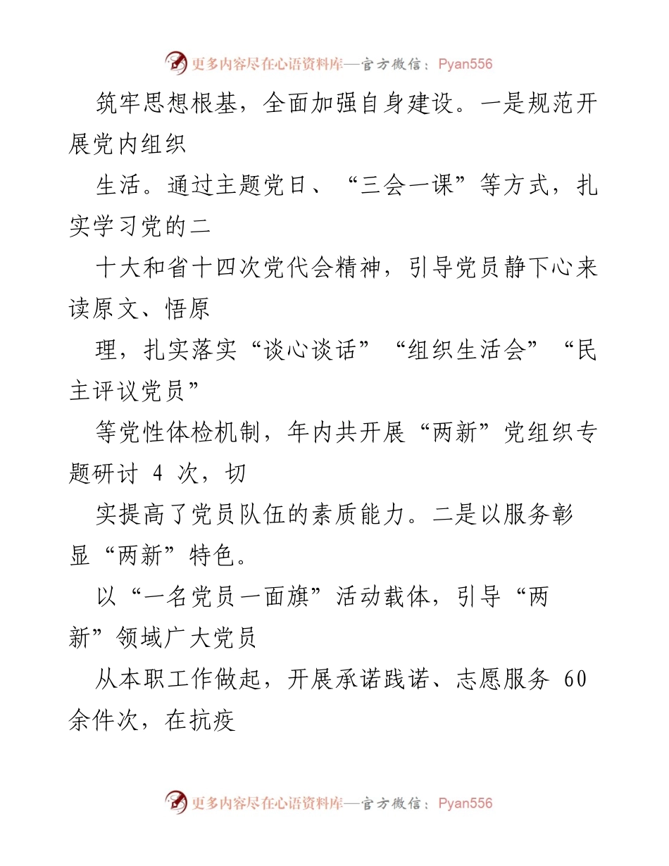 [述职报告] 基层党建 - 2022年度两新工委书记抓基层党建述职总结.docx_第2页