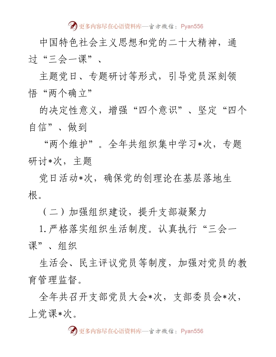 [述职报告] 村党支部 - 2024年村党支部书记抓党建工作述职报告.docx_第2页