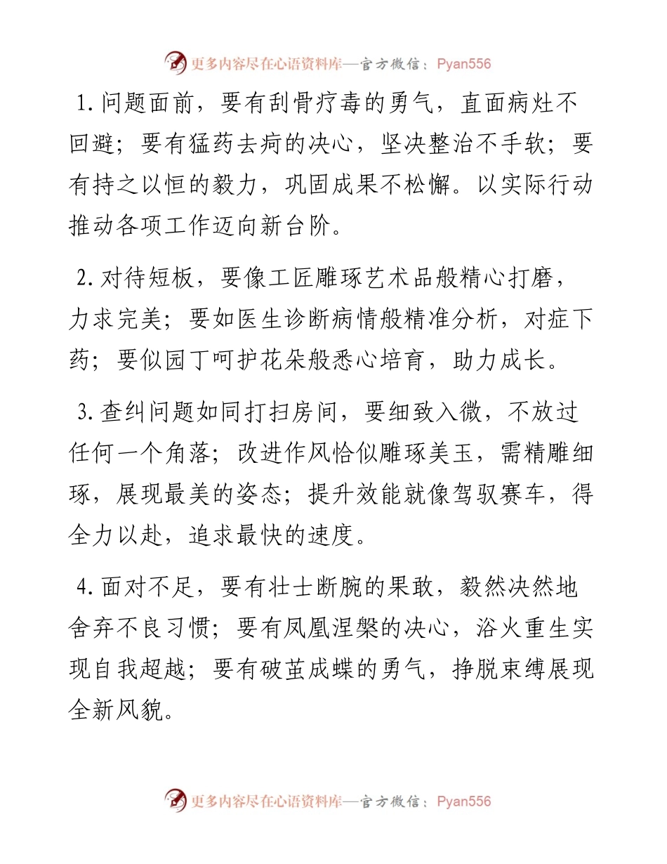 “问题整改”相关排比例句40条.docx_第1页
