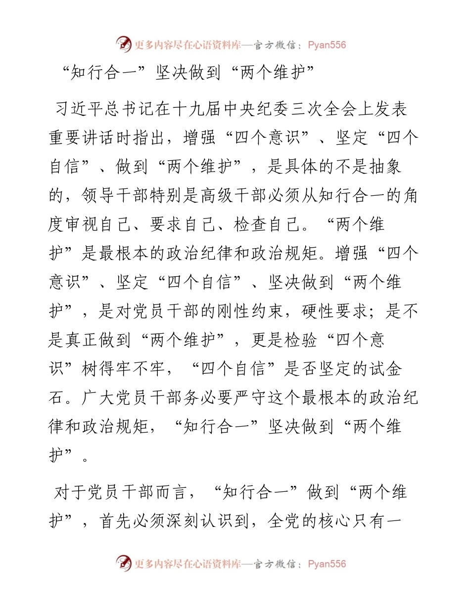 “知行合一”坚决做到“两个维护”.docx_第1页
