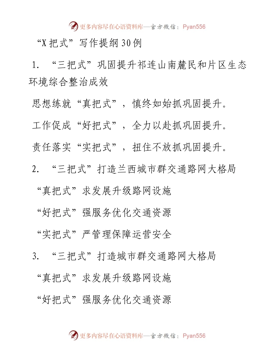 “X把式”写作提纲30例.docx_第1页