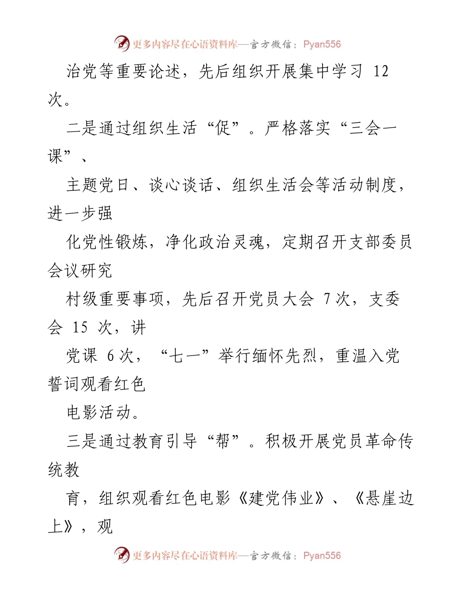 [述职报告] 村党总支会议 - 村党总支书记2022年党建工作述职报告.docx_第2页