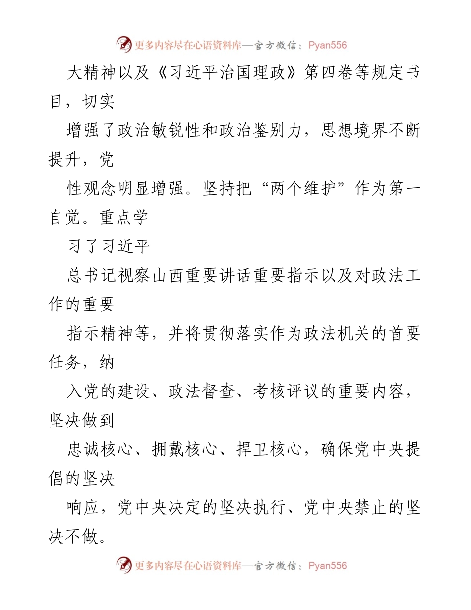 [述职报告] 政法委年度总结 - 政法委书记年度述职报告：学习提升与履职成效.docx_第2页