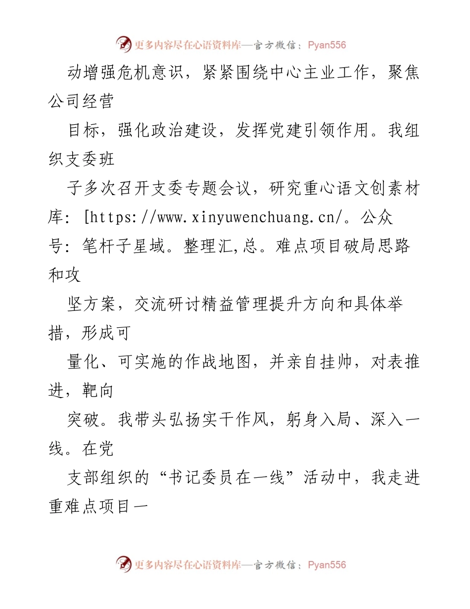 [述职报告] 国有企业党建工作 - 2023年党组织书记抓基层党建工作述职报告.docx_第2页
