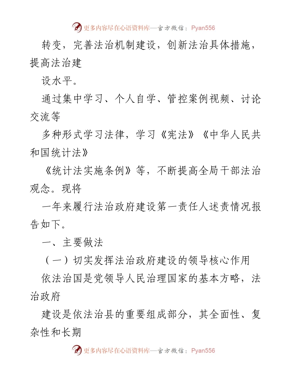 [述责述职报告] 法治政府建设 - XX县统计局法治建设述责述职报告.docx_第2页