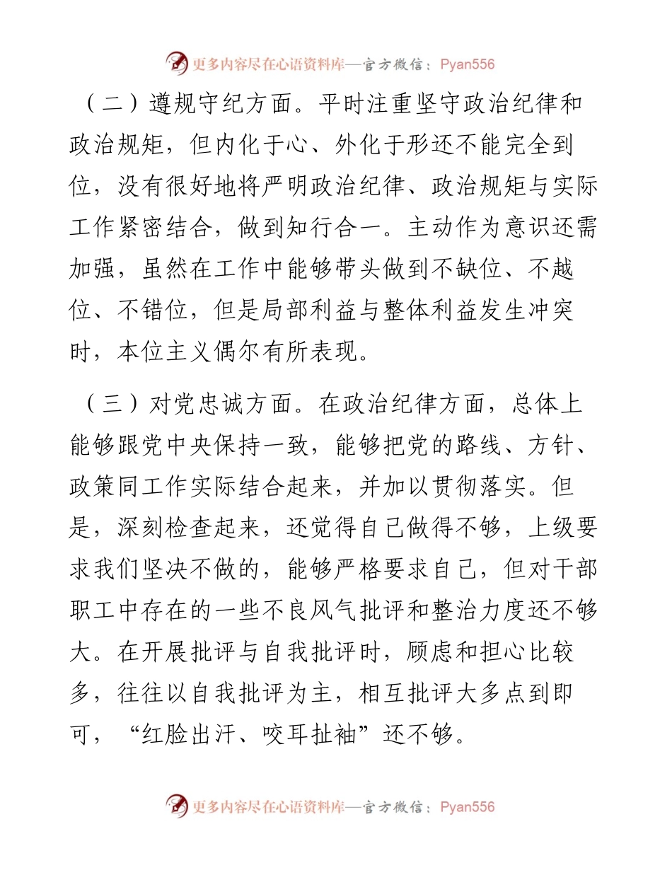 “恪守忠诚本色、强化实干担当”专题民主生活会对照检查材料（党员干部）.docx_第2页