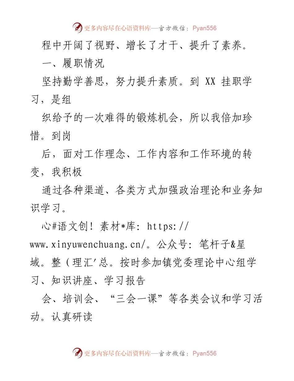 [述职报告] 挂职锻炼 - 挂职经开区镇党委委员述职述责报告.docx_第2页