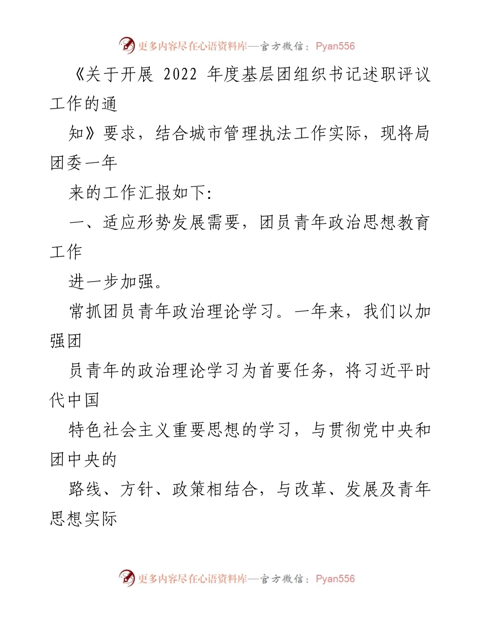 [述职报告] 市城市管理执法局 - 2022年团委工作总结与展望.docx_第2页