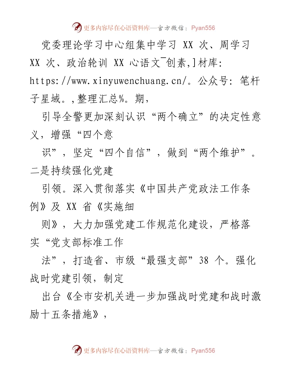 [述职报告] 市安机关 - 2022年度工作总结与政治责任履行情况.docx_第2页
