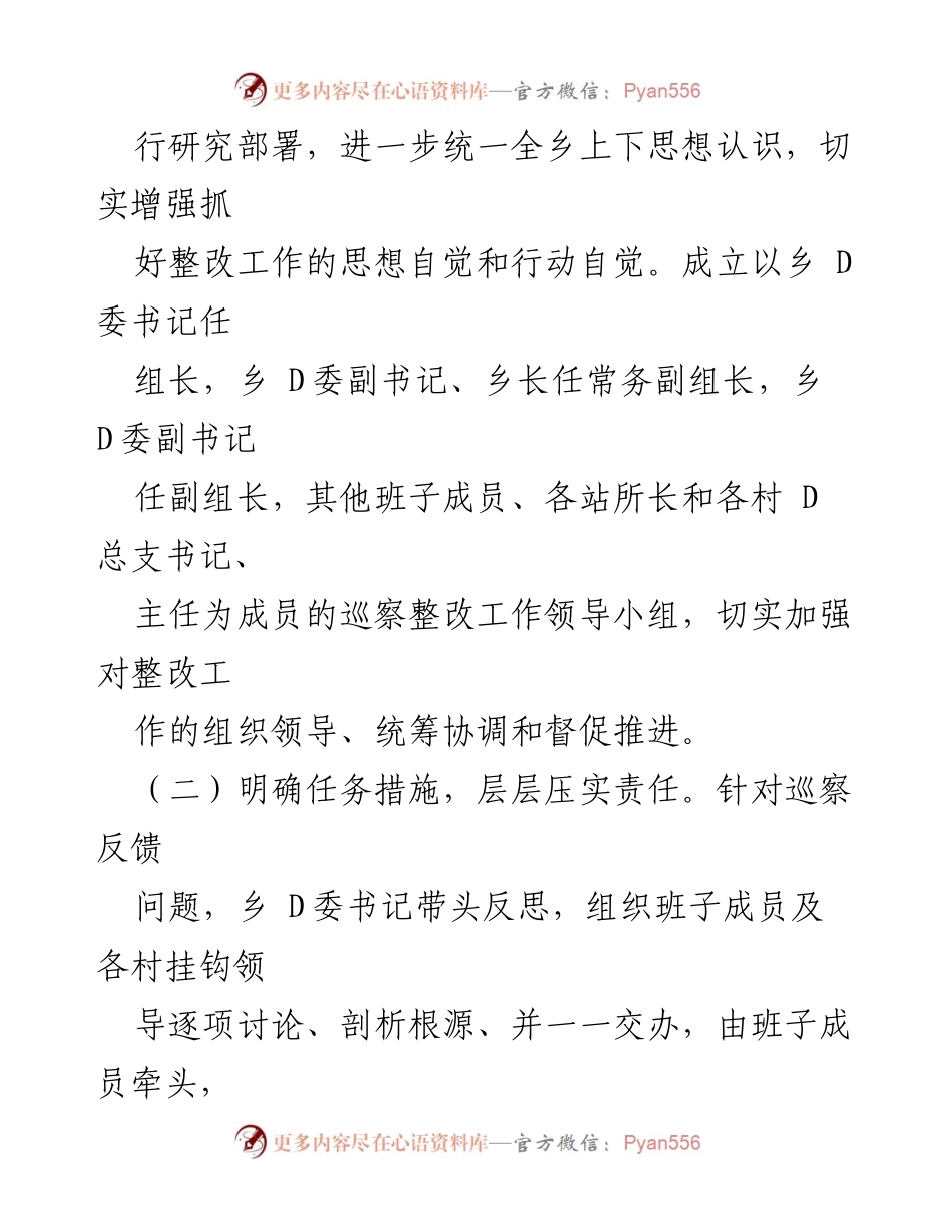 [通报] 巡察整改 - 乡D委巡察整改进展情况通报.docx_第2页