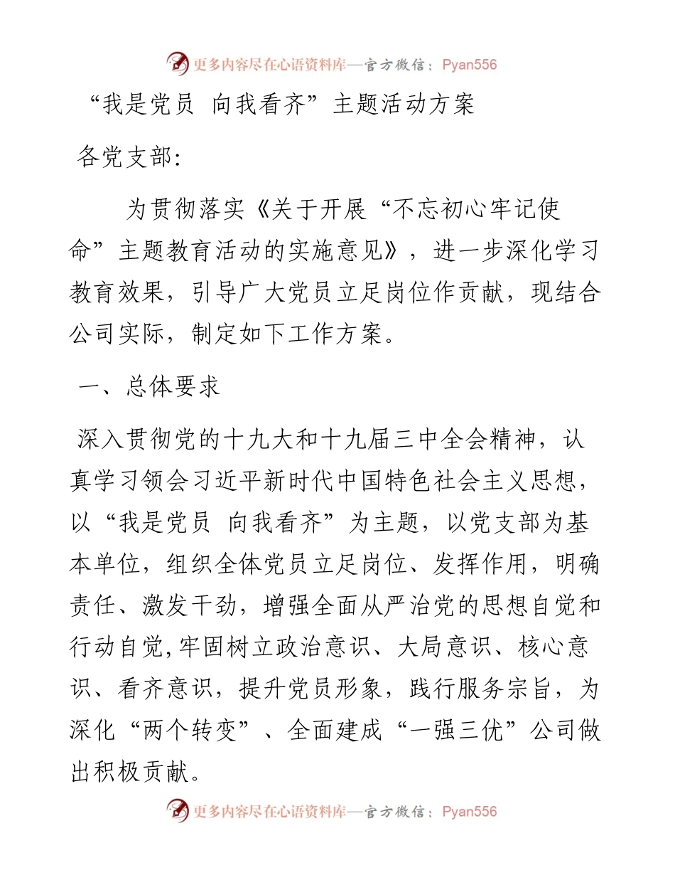 “我是党员 向我看齐”主题活动方案.docx_第1页