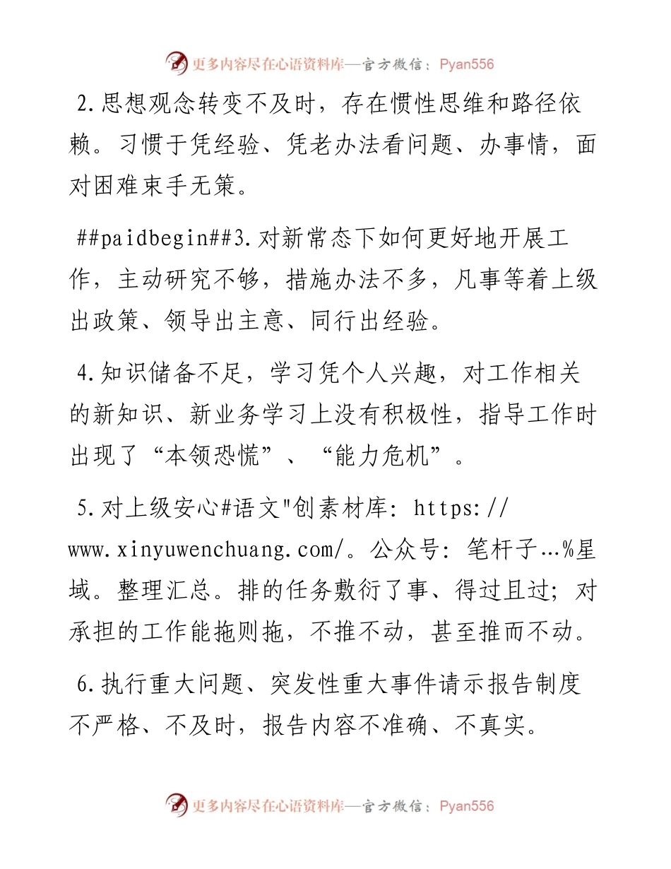 “不担当、不作为”专项整治问题清单.docx_第2页