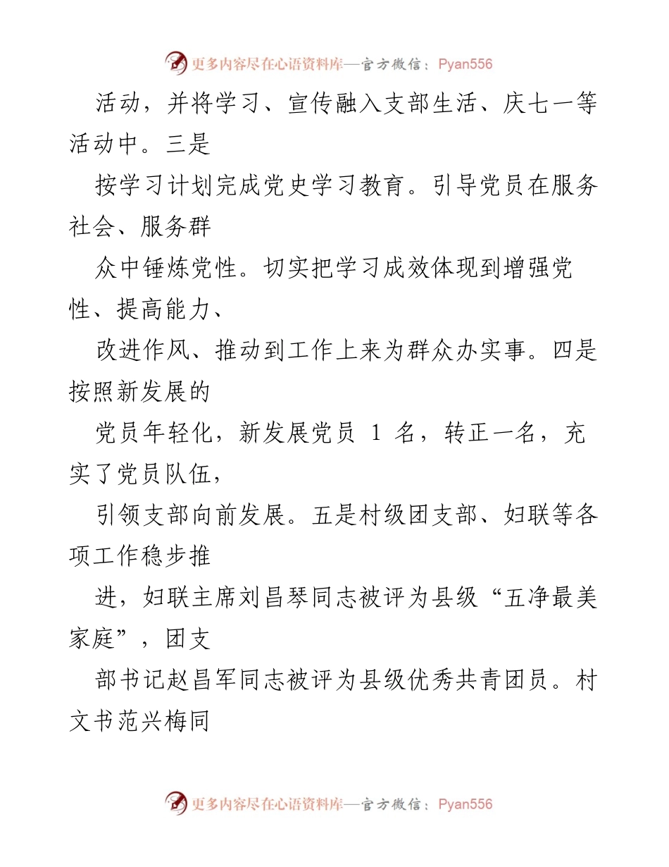 [述职报告] 村党支部工作 - 村党支部书记2022年党建工作述职报告.docx_第2页