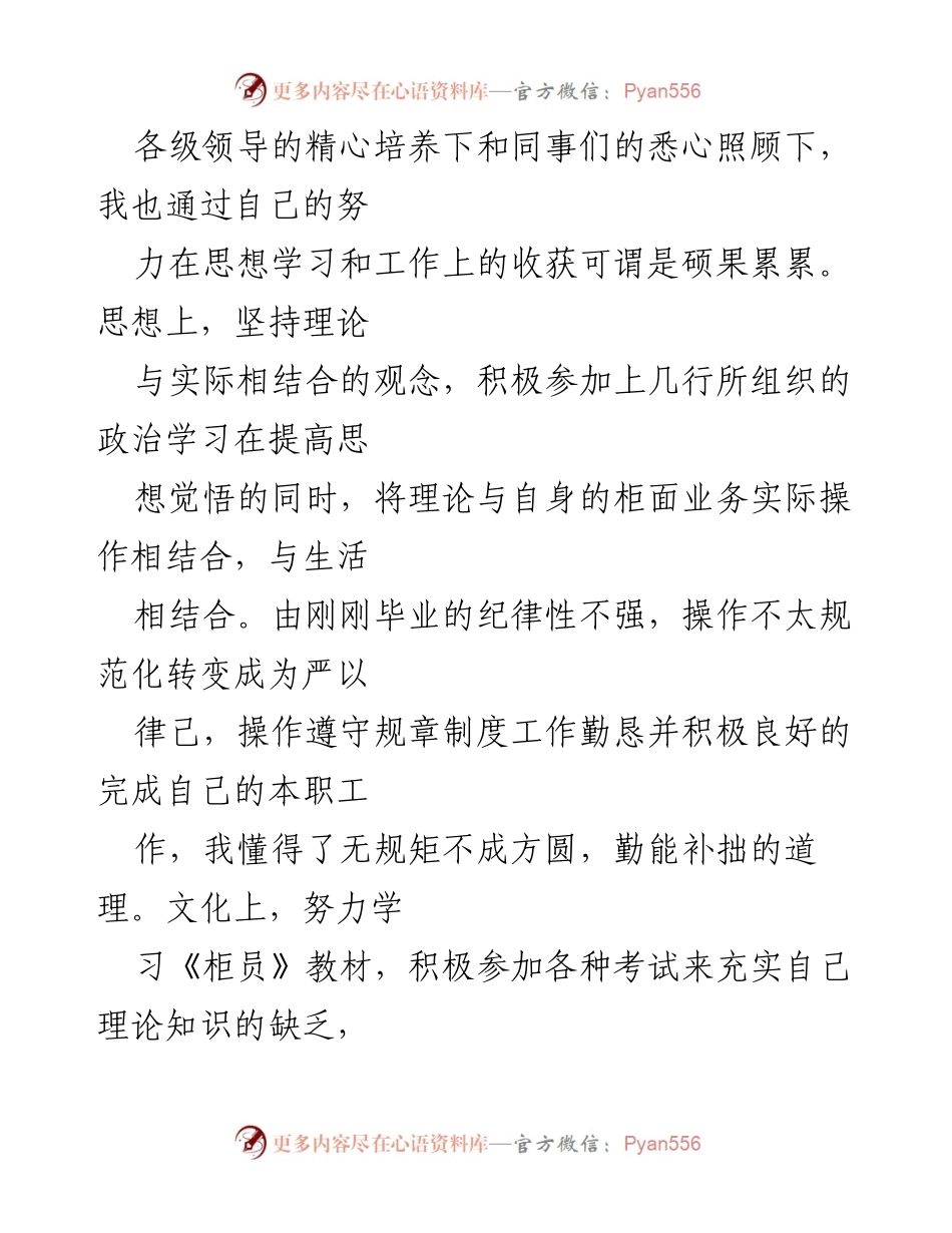 [述职报告] 银行年度总结 - 20xx年度银行人员述职报告.docx_第2页