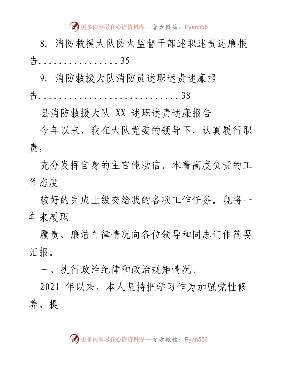 [述职报告] 消防队年度总结 - 县消防救援大队述职述责述廉汇编.docx_第2页