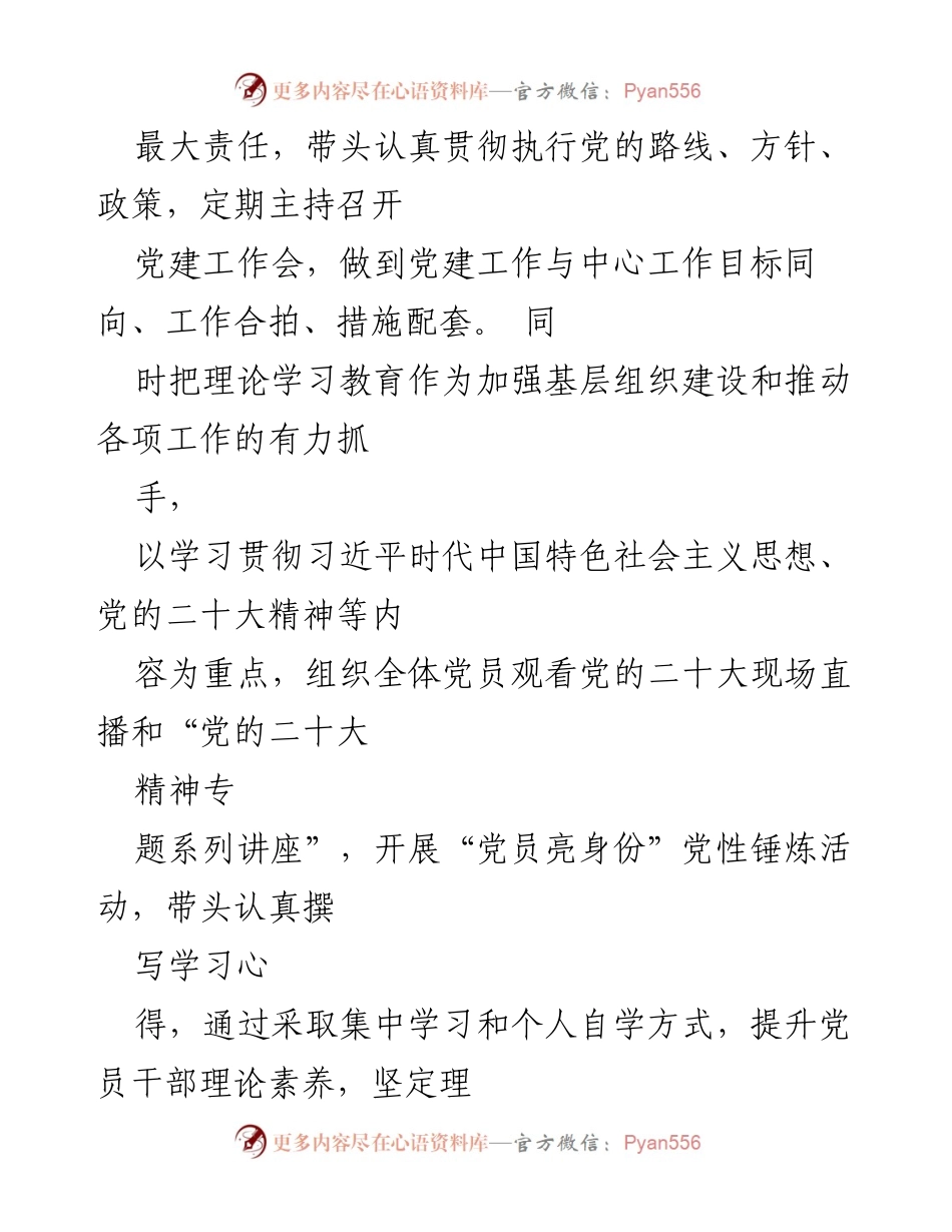 [述职报告] 村党支部工作总结 - 2022年度村党支部书记履职情况述职报告.docx_第2页