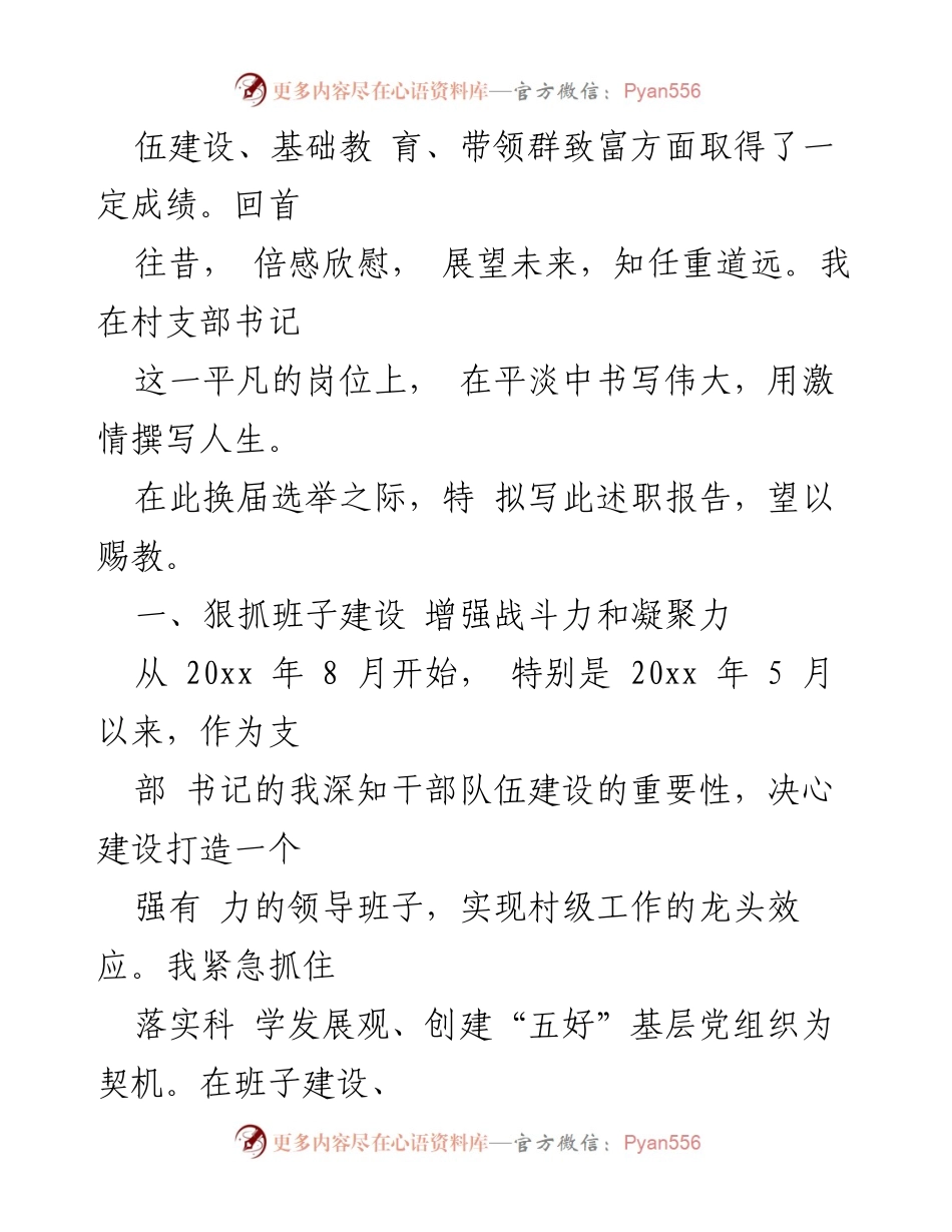 [述职报告] 村支书换届选举 - 村支书述职报告：回顾与展望.docx_第2页