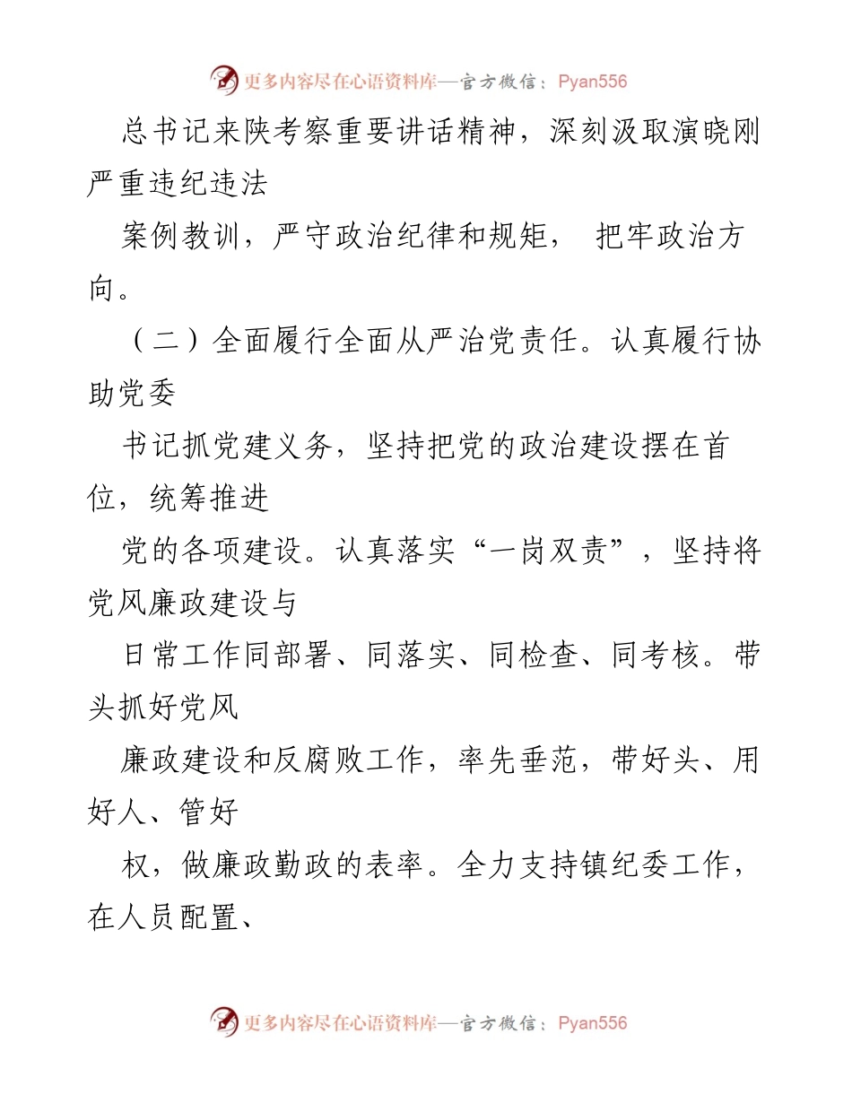 [述责述廉报告] 镇党委会议 - XX镇党委副书记、镇长述责述廉报告总结.docx_第2页