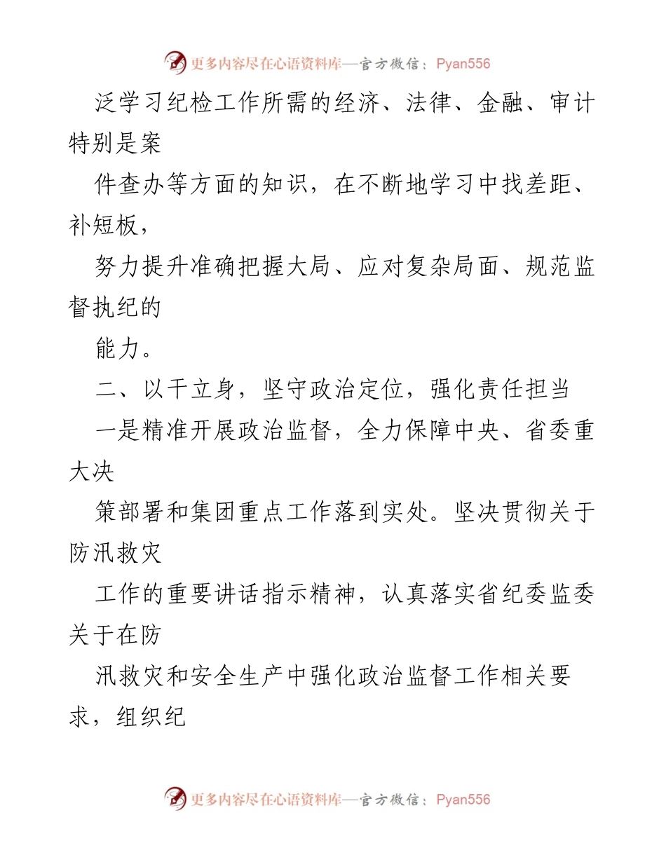 [述职报告] 纪委工作会议 - 加强政治监督，提升纪检监察工作能力.docx_第2页