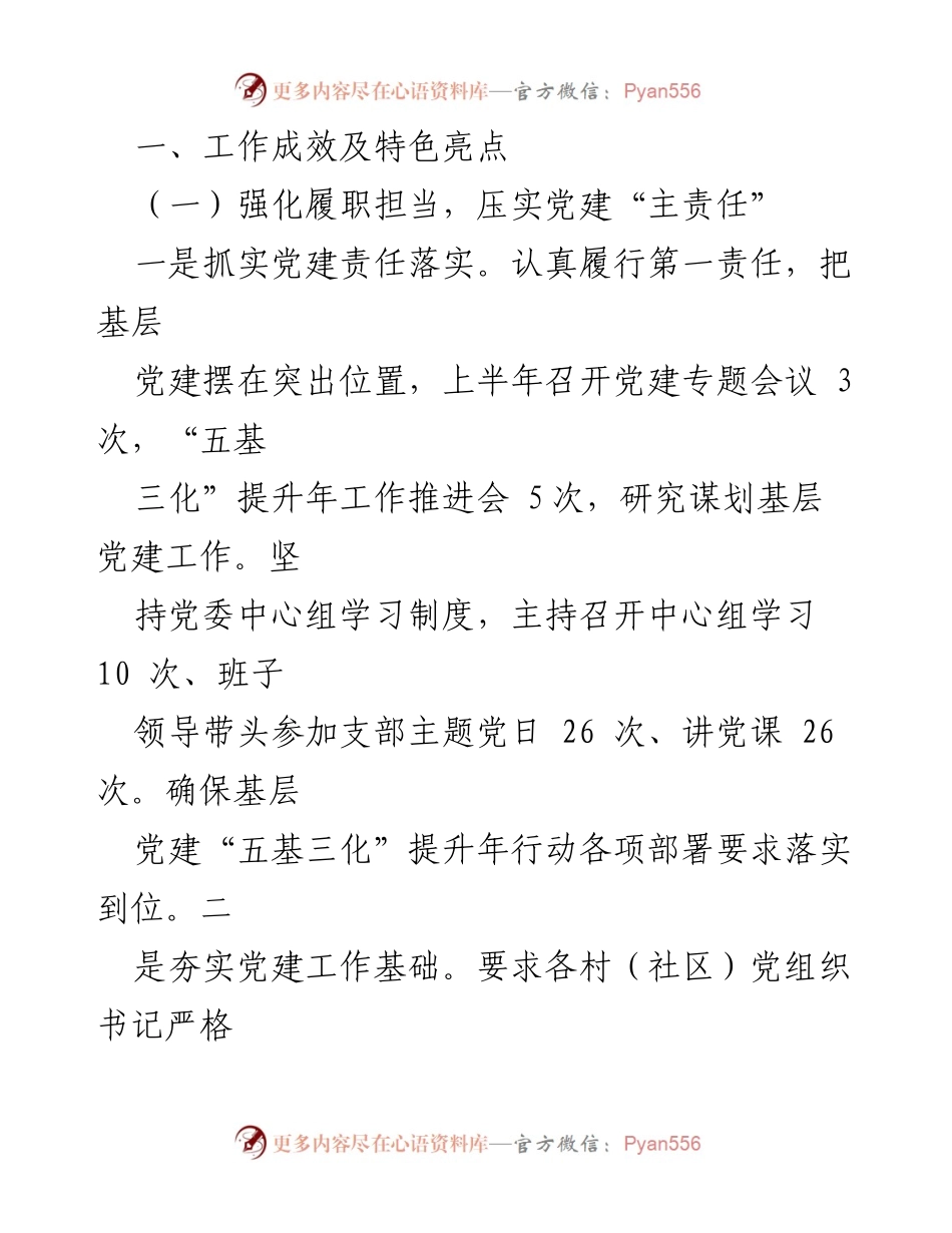 [述职报告] 基层党建工作 - 党组织书记述职报告：推动乡村振兴与党建责任落实.docx_第2页