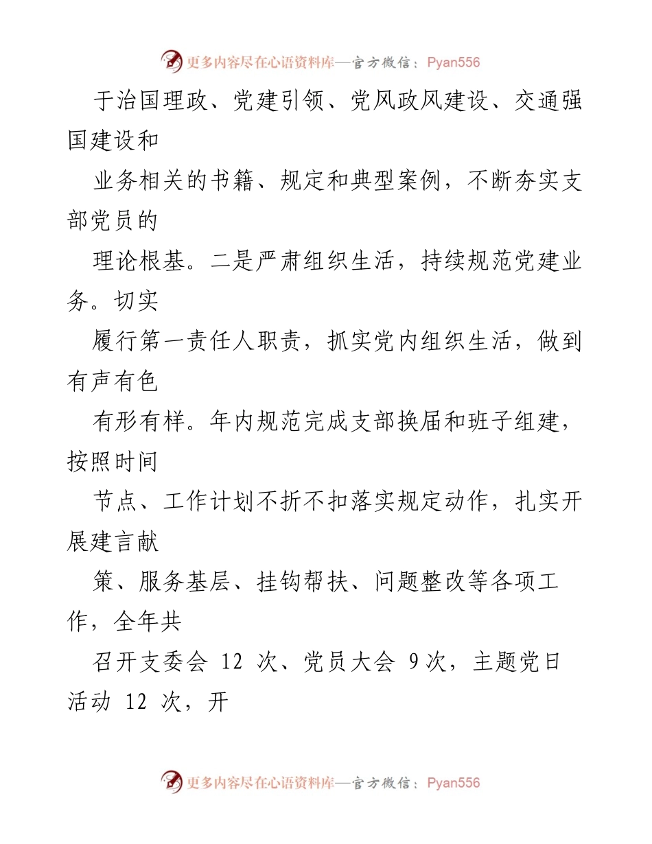 [述职报告] 执法部门 - 2023年度执法部门党支部书记述职报告.docx_第2页
