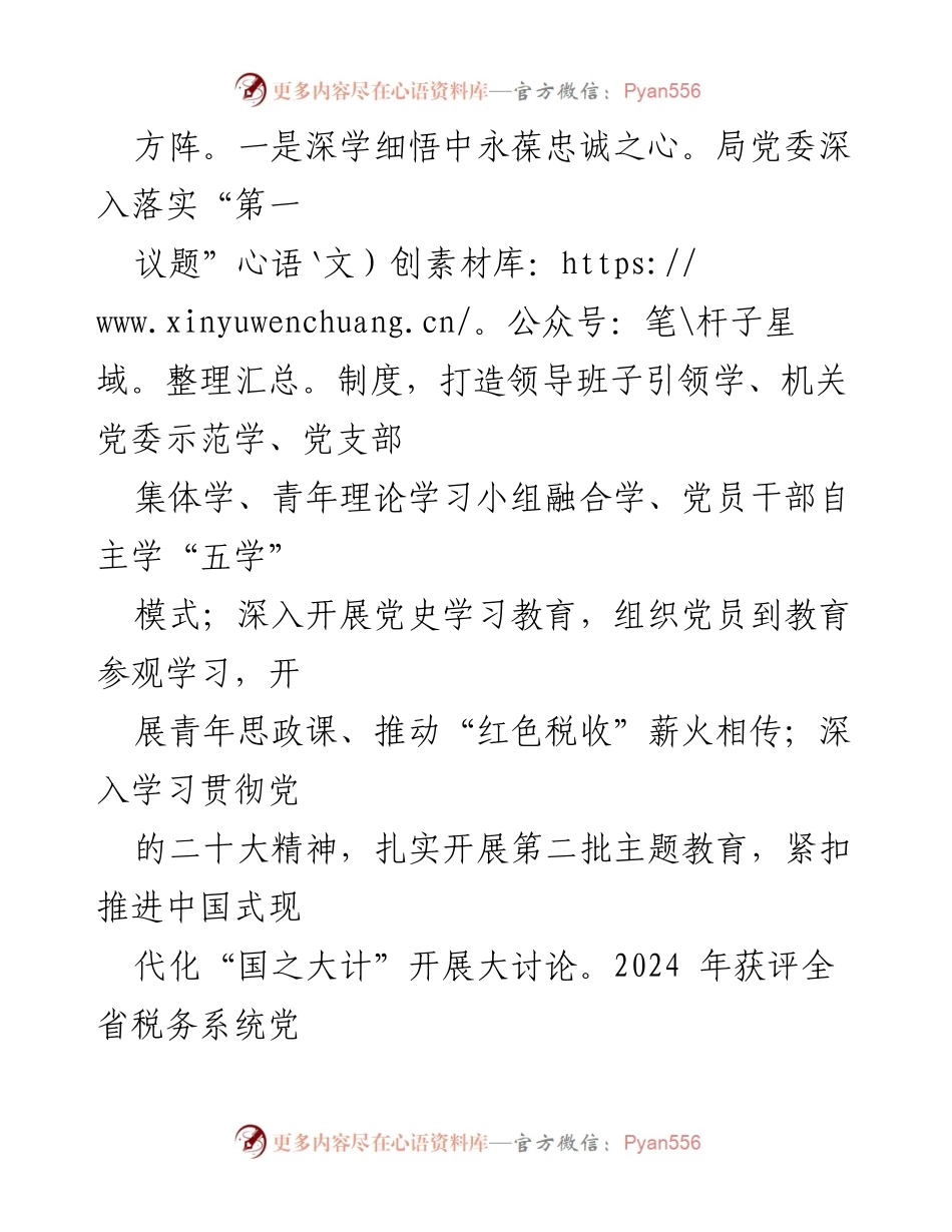 [述职报告] 税务局党组 - 2024年市税务局党建工作述职报告.docx_第2页