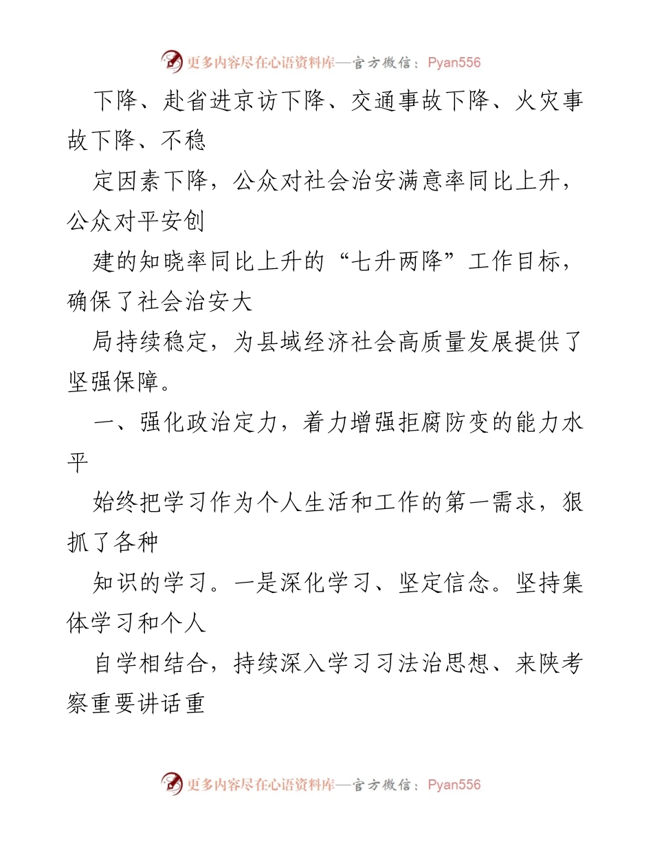 [述职报告] 政府工作 - 副县长兼公安局局长2020年述职述廉报告.docx_第2页