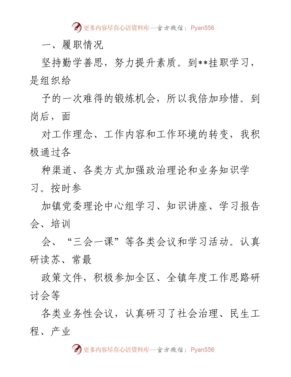 [述职报告] 挂职干部总结 - 挂职锻炼年度述职述责报告.docx_第2页