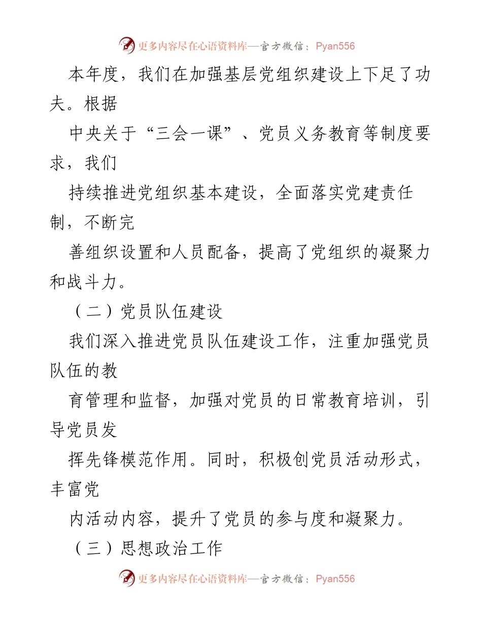 [述职报告] 基层党建工作 - 2024年基层党建述职报告汇报.docx_第2页