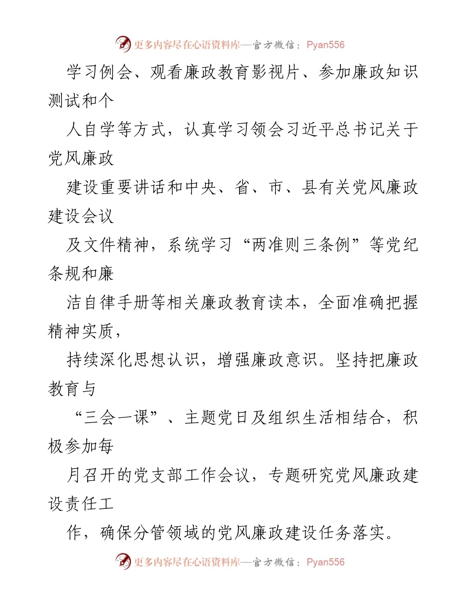 [述责述廉报告] 年度工作总结 - 坚持全面从严治党，强化廉洁自律责任.docx_第2页