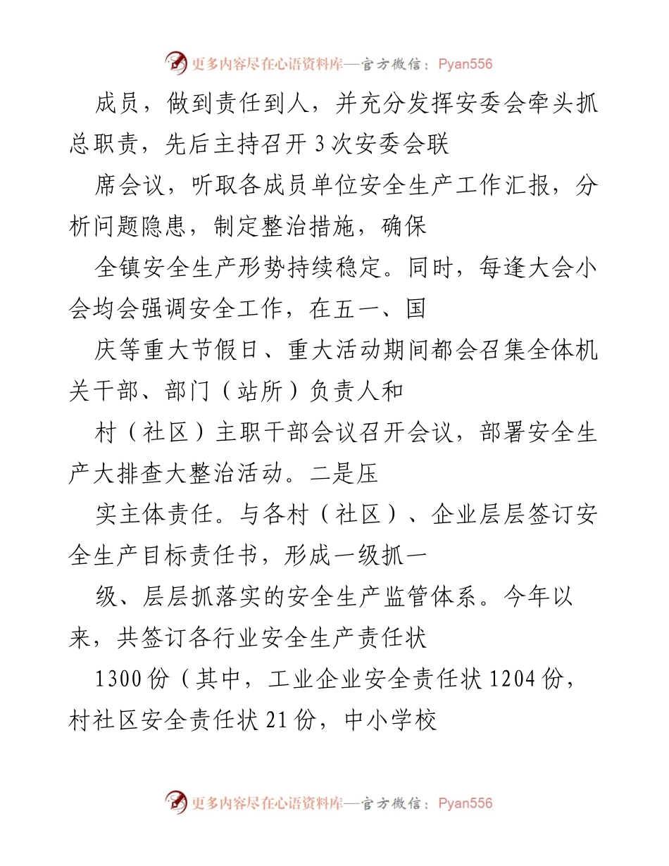 [述职报告] 安全生产工作 - X镇长20XX年安全生产工作述职报告.docx_第2页