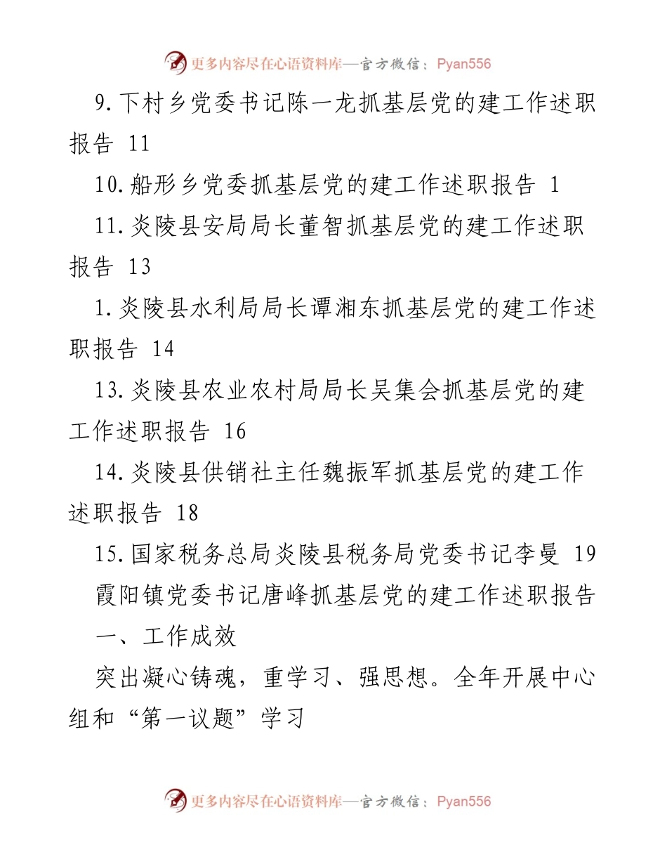 [述职报告] 基层党建工作述职总结及成效分析.docx_第2页