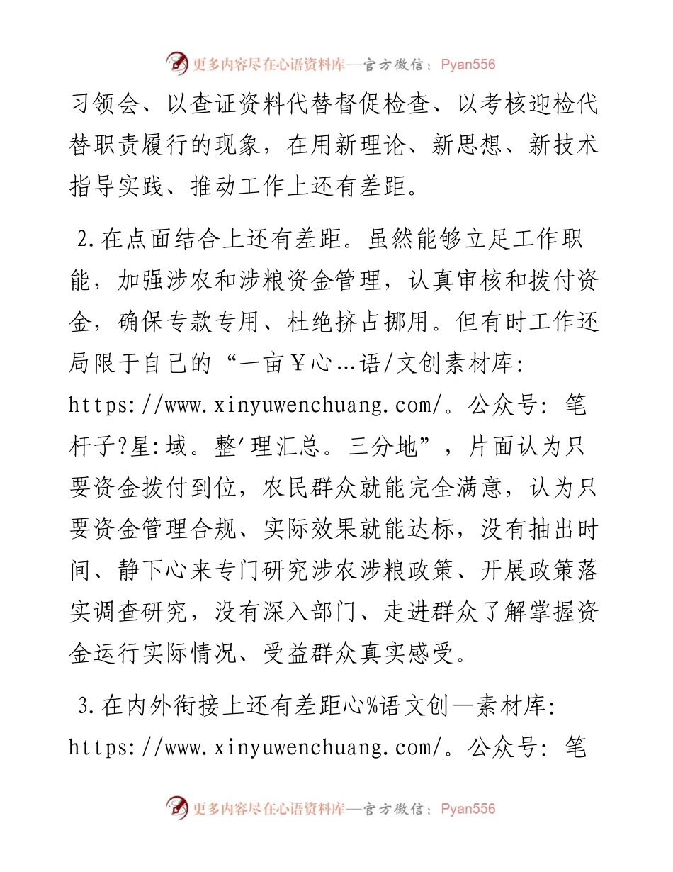 “维护粮食安全”专题民主生活会对照检查材料.docx_第2页