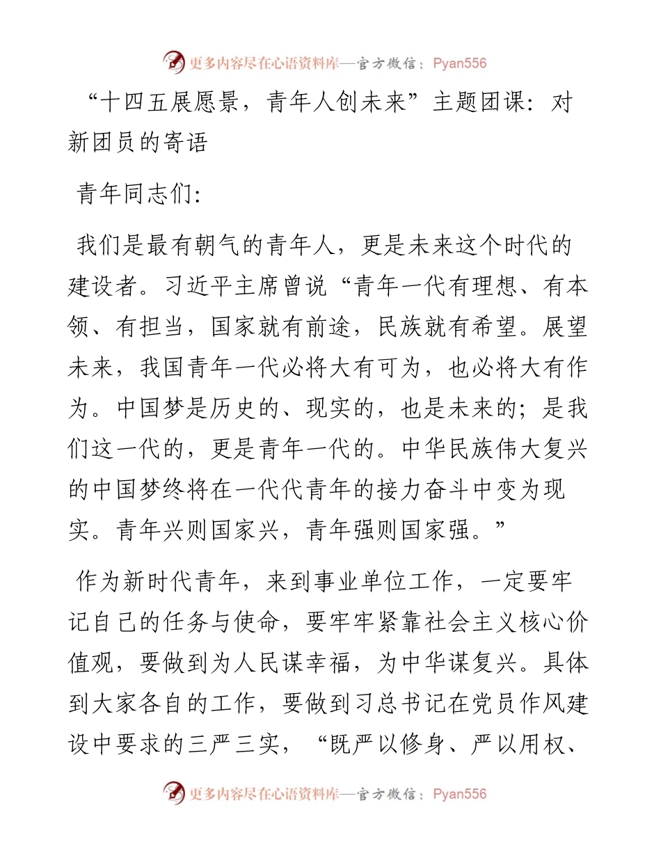 “十四五展愿景，青年人创未来”主题团课.docx_第1页