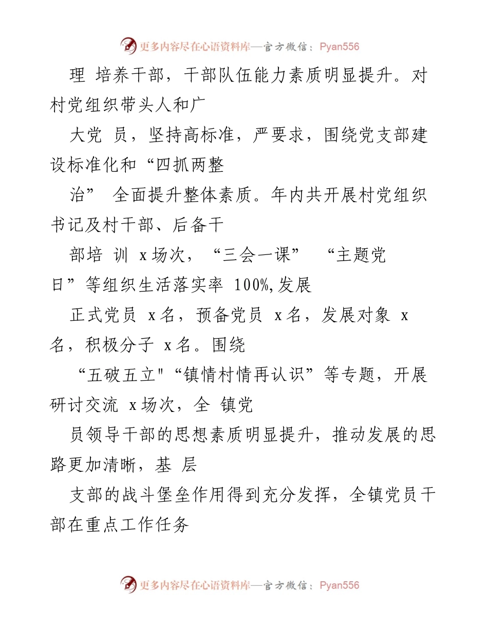 [述职报告] 基层党建工作 - 2022年度镇党委书记抓党建工作述职报告.docx_第2页