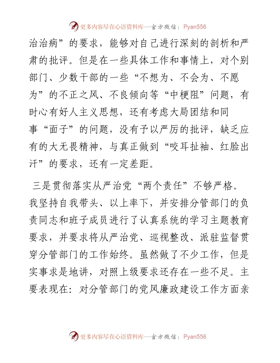党员领导干部党内主题教育查摆问题集锦（33条）.docx_第2页