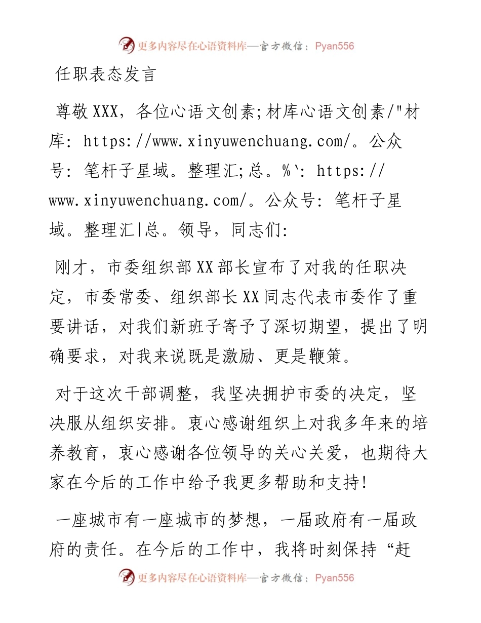 任职表态发言（2篇）.docx_第1页
