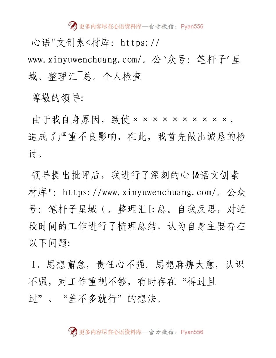 个人检查（二十二）.docx_第1页