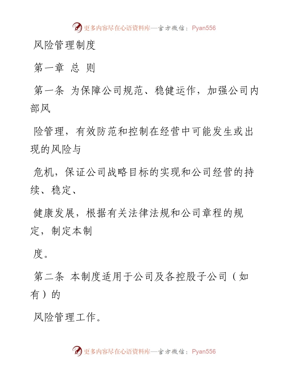 企业风险管理制度.docx_第1页