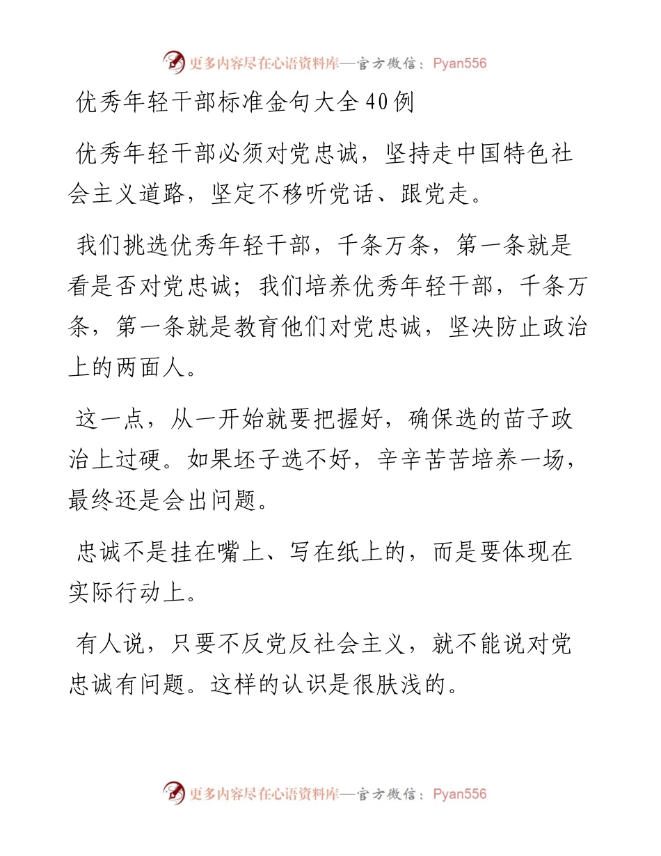 优秀年轻干部标准金句大全.docx_第1页