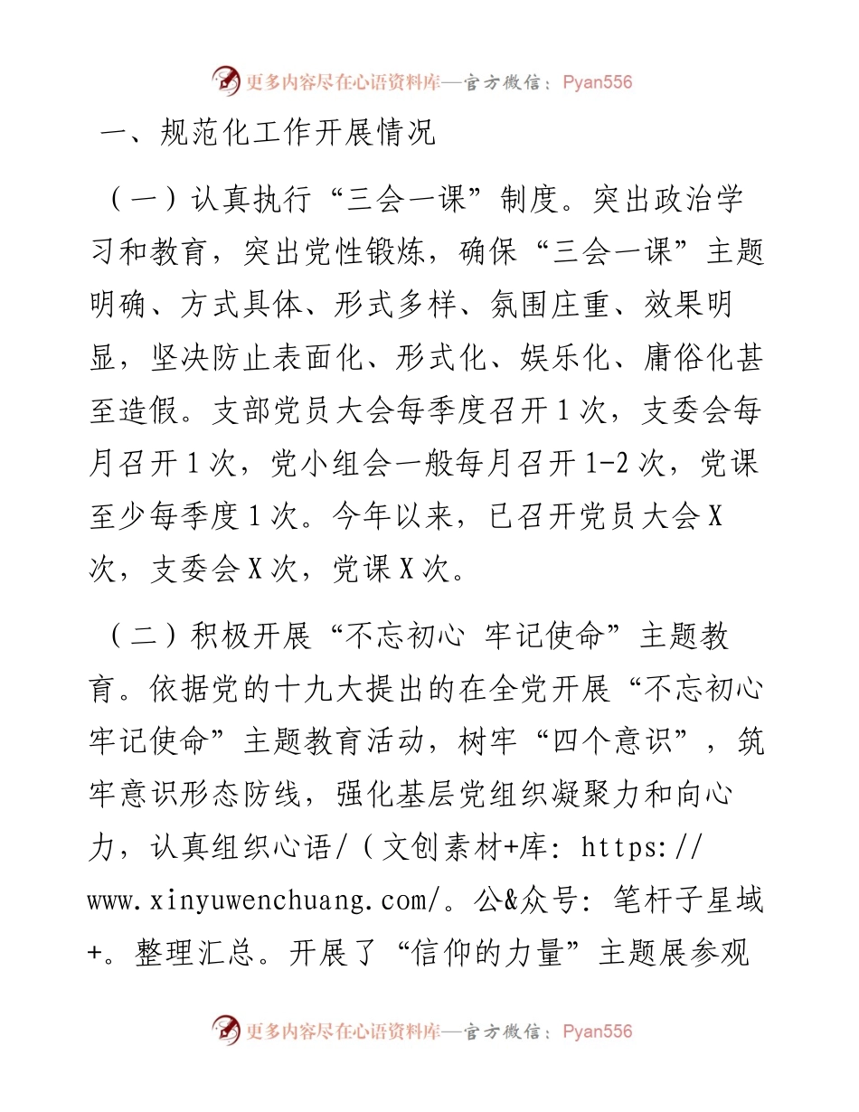 党支部标准化规范化建设回头看自查报告.docx_第2页