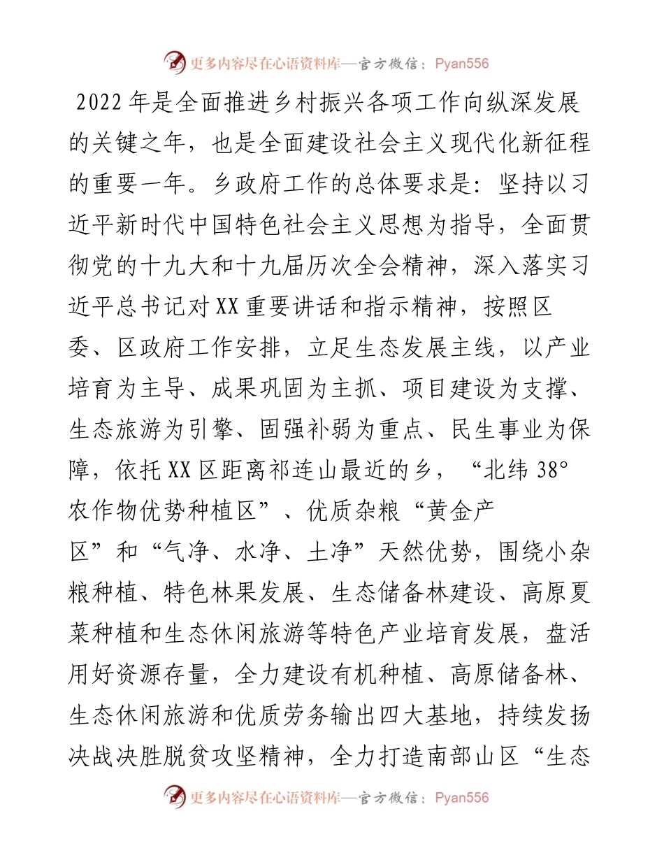 乡人民政府工作要点.docx_第1页