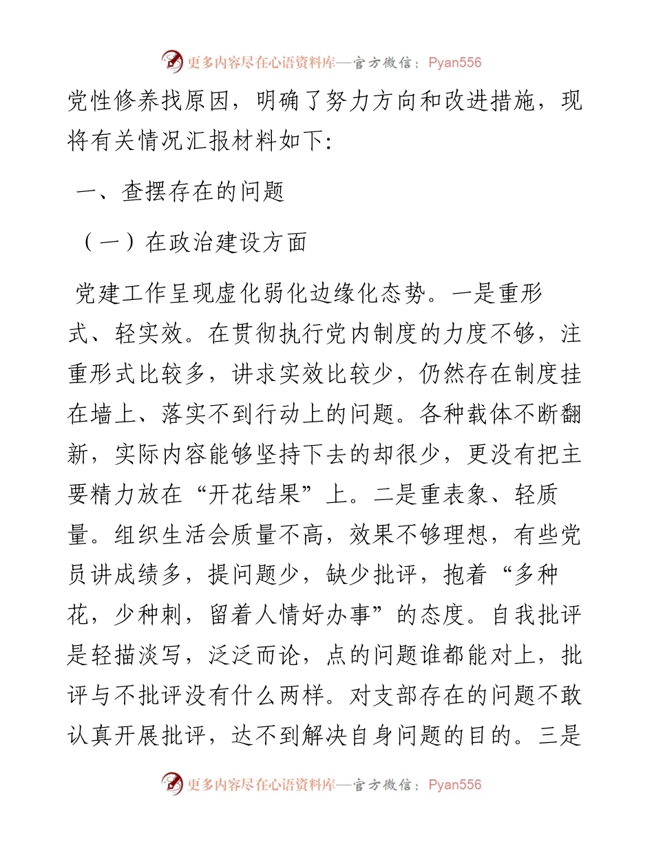 党支部班子组织生活会对照检查材料供借鉴(1).docx_第2页