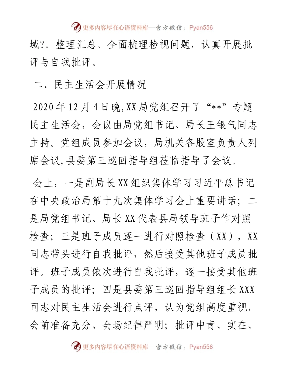 专题民主生活会总结报告.docx_第2页