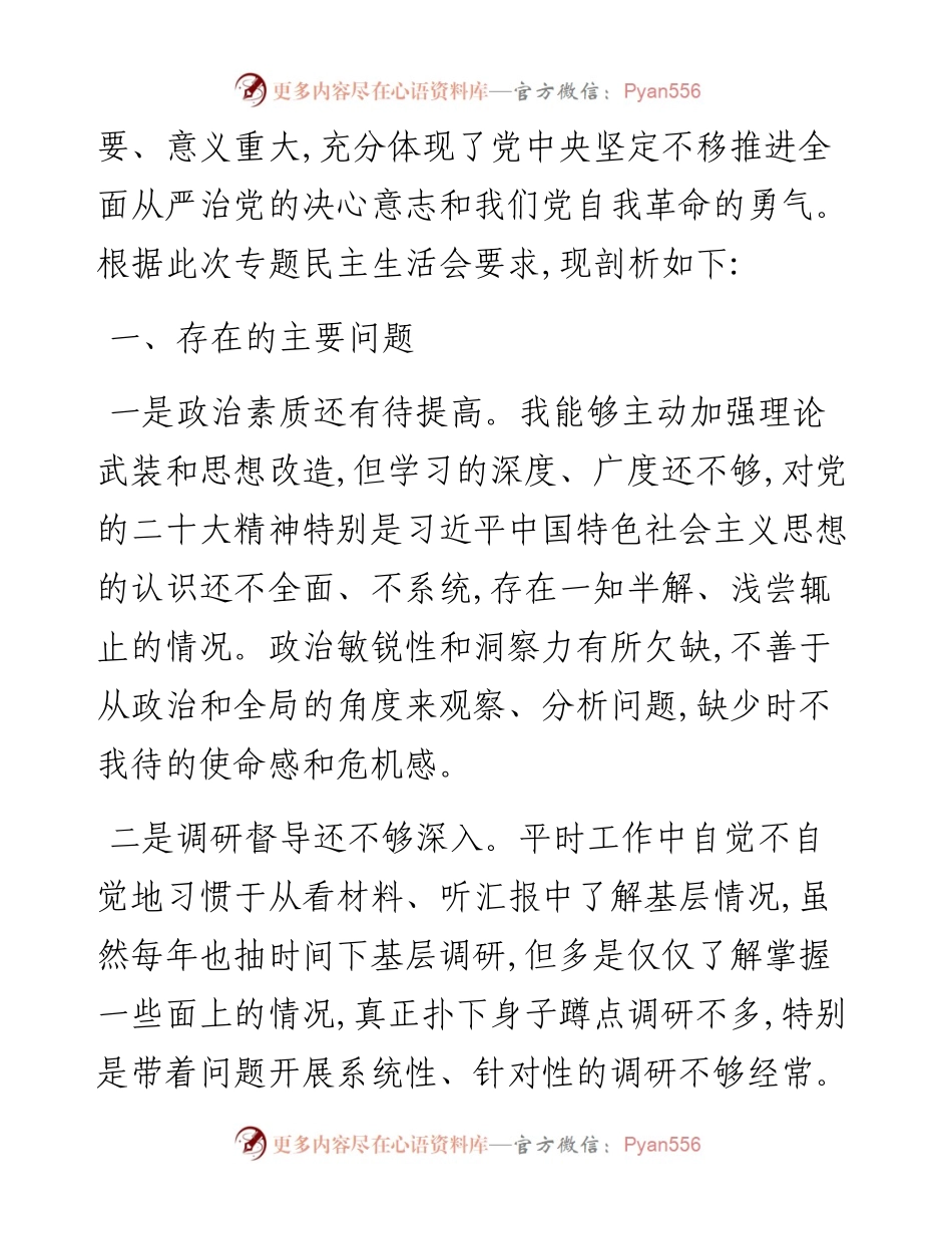 党员领导干部年度民主生活会对照检查.docx_第2页