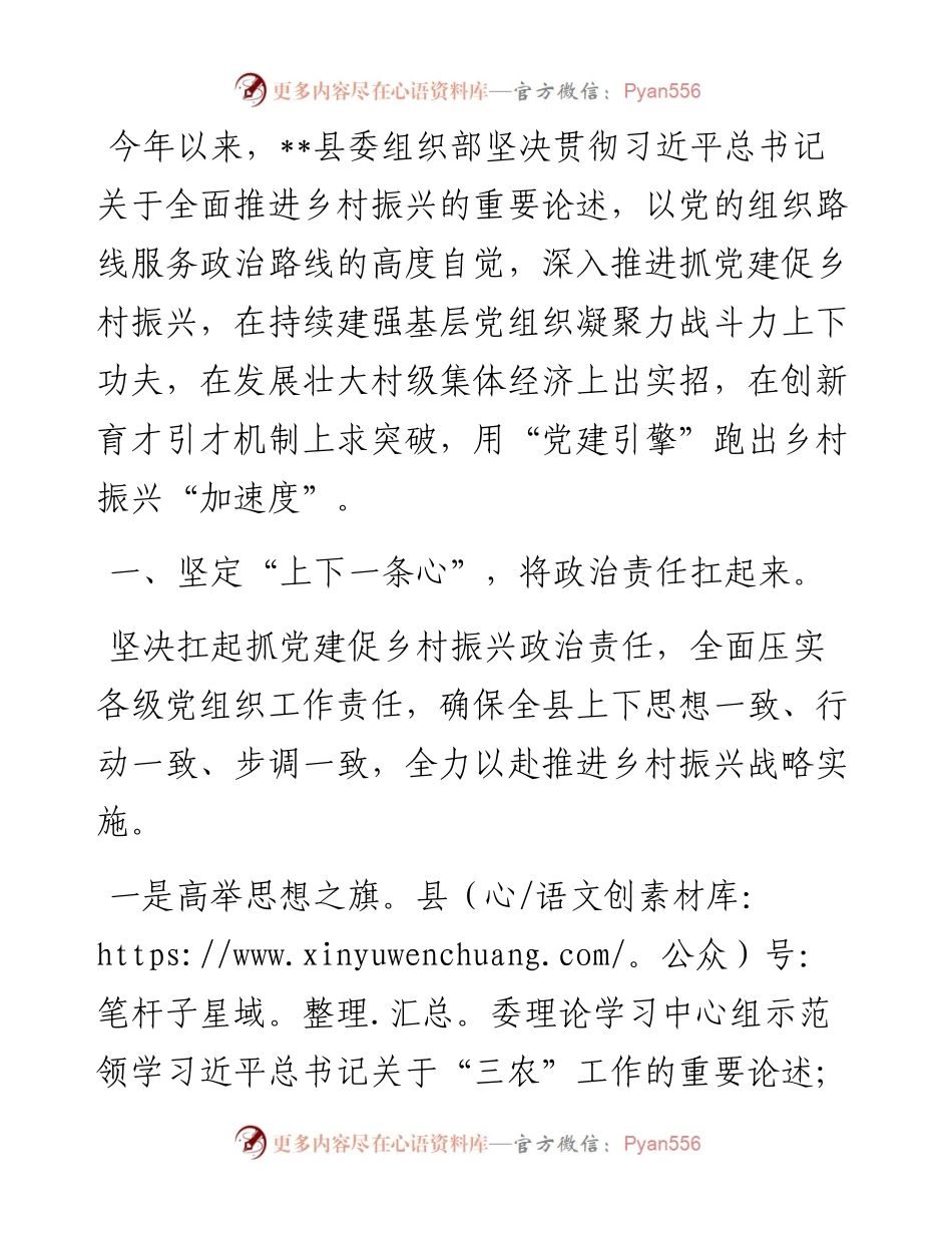 党建引领乡村振兴典型发言.docx_第1页