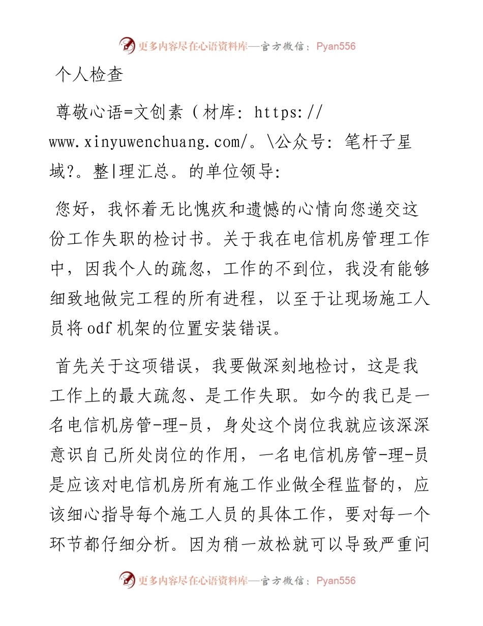 个人检查（十五）.docx_第1页