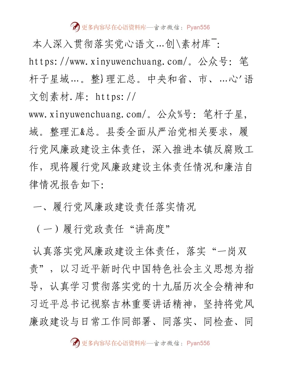 乡镇镇长述责述廉报告.docx_第1页