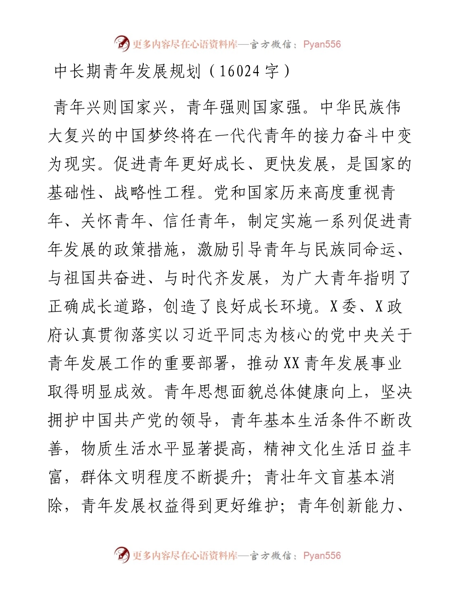 中长期青年发展规划.docx_第1页